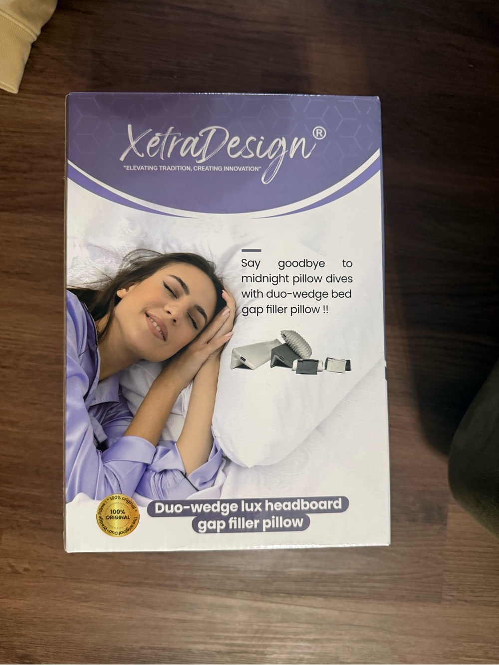 Purple Duo-Wedge Headboard Gap Filler Pillow